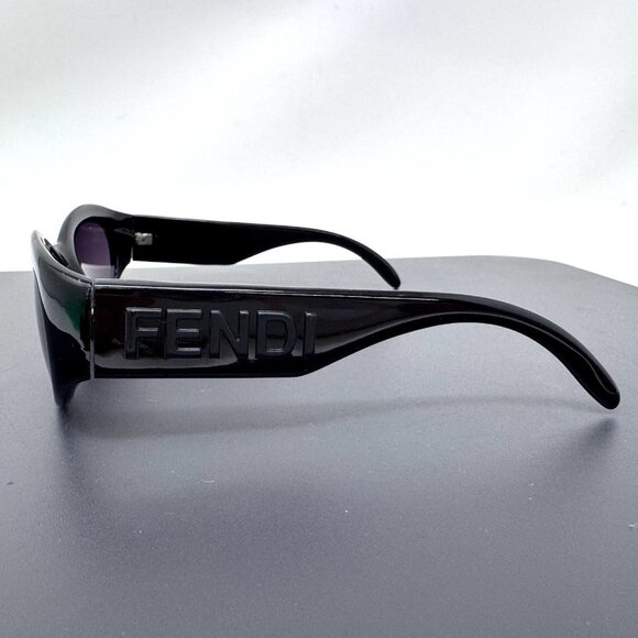 Vintage FENDI Oval Sunglasses, Black fs152 - Picture 4 of 13